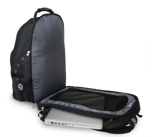 Рюкзак WENGER, 15” ,черный/серый, полиэстер 900D, 34х23х47 см, 36 л