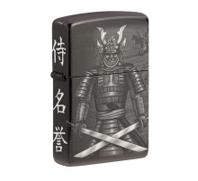 Зажигалка ZIPPO Knight  Fight с покрытием High Polish Black, латунь/сталь, чёрная, 38x13x57 мм