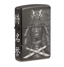 Зажигалка ZIPPO Knight  Fight с покрытием High Polish Black, латунь/сталь, чёрная, 38x13x57 мм