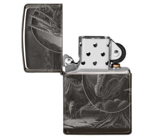 Зажигалка ZIPPO Lisa Parker с покрытием High Polish Black, латунь/сталь, чёрная, 38x13x57 мм