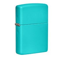 Зажигалка ZIPPO Classic с покрытием Flat Turquoise, латунь/сталь, бирюзовая, матовая, 38x13x57 мм