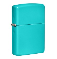 Зажигалка ZIPPO Classic с покрытием Flat Turquoise, латунь/сталь, бирюзовая, матовая, 38x13x57 мм