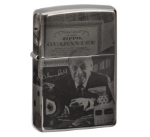 Зажигалка ZIPPO George Blaisdell с покрытием Black Ice®, латунь/сталь, чёрная, 36х12х56 мм