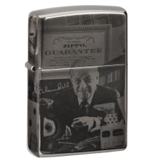 Зажигалка ZIPPO George Blaisdell с покрытием Black Ice®, латунь/сталь, чёрная, 36х12х56 мм