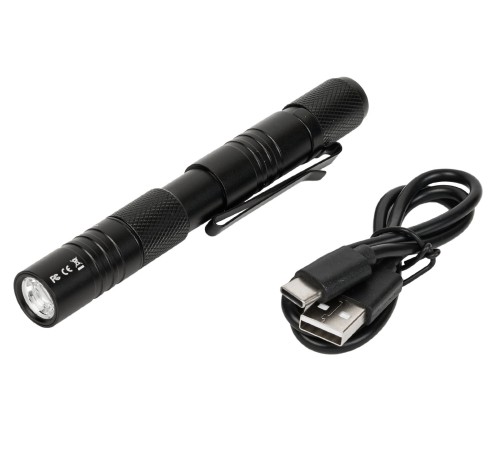 Фонарь-ручка SKYWOODS PENLIGHT FIX P4 Short, 350 люмен, фокусировка луча, Type-C