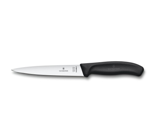 Нож филейный VICTORINOX SwissClassic с гибким прямым лезвием 16 см, чёрный