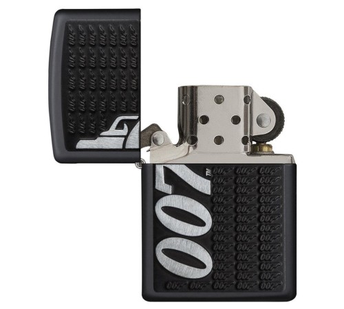 Зажигалка ZIPPO James Bond 007™ с покрытием Black Matte, латунь/сталь, чёрная, матовая, 38x13x57 мм