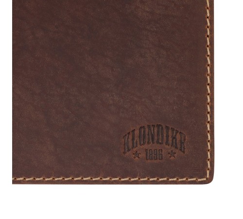 Бумажник KLONDIKE Yukon, натуральная кожа в коричневом цвете, 13 х 2,5 х 10 см