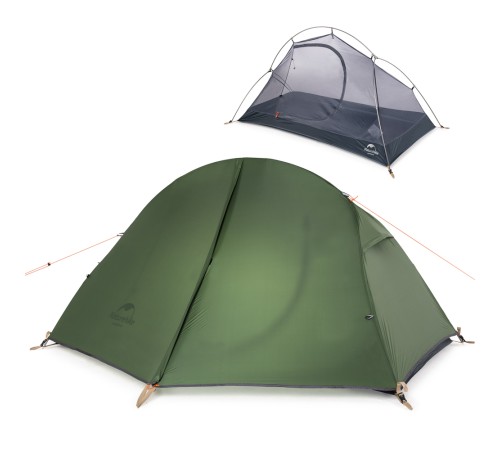 Палатка 1-местная Naturehike сверхлегкая + коврик NH18A095-D, 20D, зеленый, 6927595735671