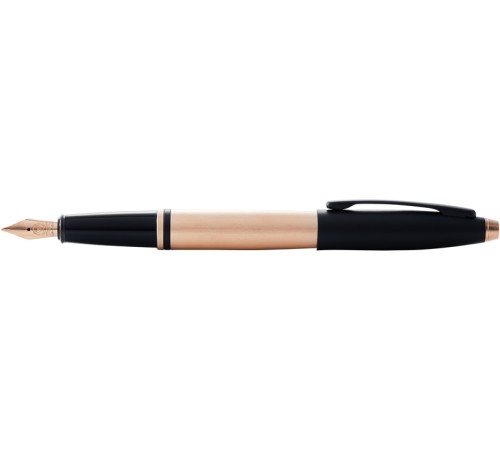 Перьевая ручка Cross Calais Brushed Rose Gold Plate and Black Lacquer, перо F