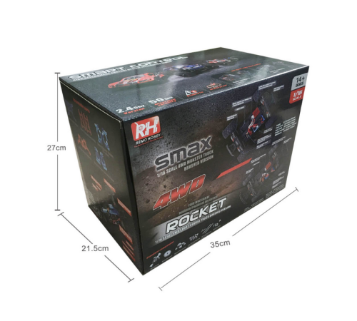 Радиоуправляемый монстр Remo Hobby SMAX (красный) 4WD 2.4G 1/16 RTR