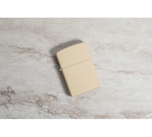 Зажигалка ZIPPO Classic с покрытием Flat Sand, латунь/сталь, бежевая, матовая, 38x13x57 мм