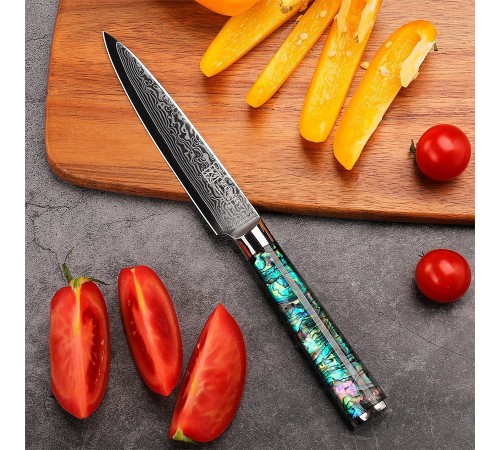 Нож универсальный из дамасской стали Keemake 5 Inch Utility Knife, разноцветный