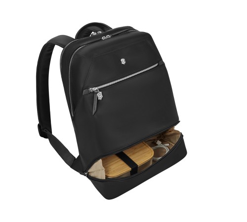 Рюкзак VICTORINOX Victoria Signature Deluxe Backpack, черный, нейлон/кожа, 32x18x39 см