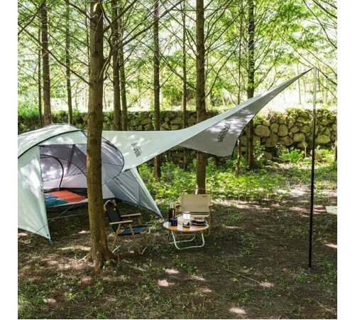 Тент Naturehike Rhombus NH19TM003 150D / Silver Coated  402*268 см для кемпинга, серый, 6927595738085