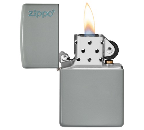 Зажигалка ZIPPO Classic с покрытием Flat Grey, латунь/сталь, серая, матовая, 38x13x57 мм