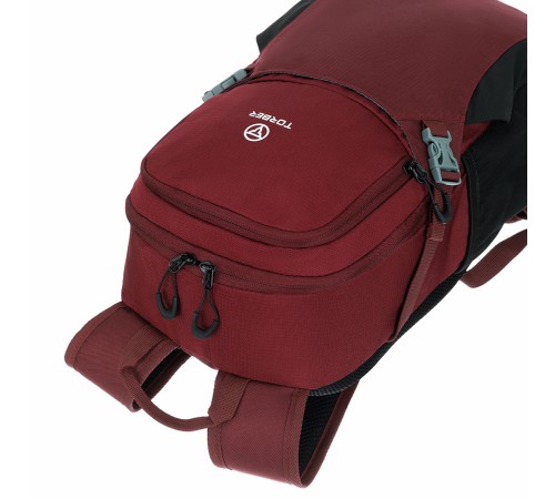 Туристический рюкзак TORBER, бордовый, полиэстер, 26 х 48 х 12 см