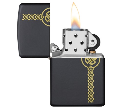 Зажигалка ZIPPO Celtic Design с покрытием Black Matte, латунь/сталь, чёрная, матовая, 38x13x57 мм