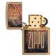 Зажигалка ZIPPO Rusty Plate с покрытием Brushed Brass, латунь/сталь, золотистая, 38x13x57 мм