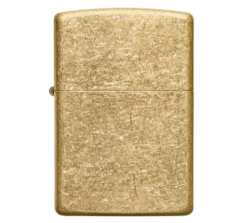 Зажигалка ZIPPO Classic с покрытием Tumbled Brass, латунь/сталь, золотистая, матовая, 38x13x57 мм