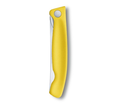 Нож для овощей VICTORINOX SwissClassic, складной, лезвие 11 см с волнистой заточкой, жёлтый