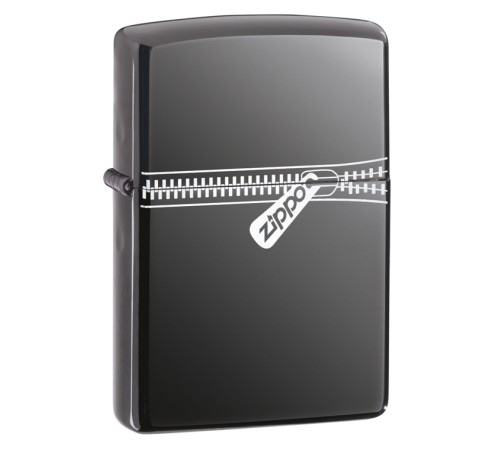 Зажигалка ZIPPO Classic с покрытием Black Ice ®, латунь/сталь, чёрная, глянцевая, 38x13x57 мм