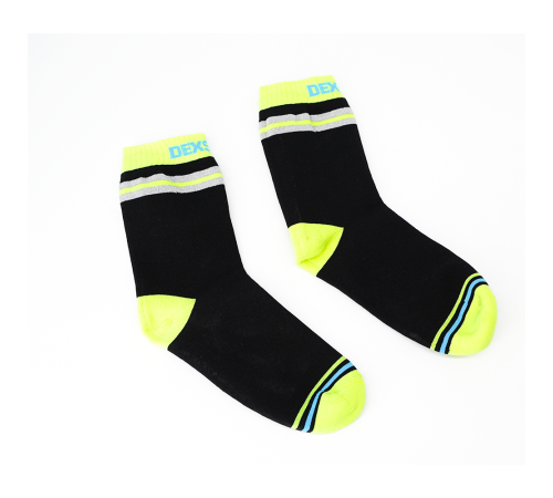 Водонепроницаемые носки DexShell Pro visibility Cycling M (39-42) Зеленая полоска, DS648HVYM