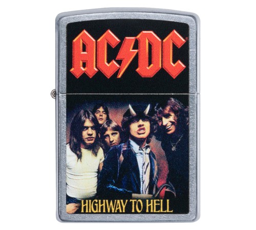 Зажигалка ZIPPO AC/DC® с покрытием Street Chrome™, латунь/сталь, серебристая, матовая, 38x13x57 мм