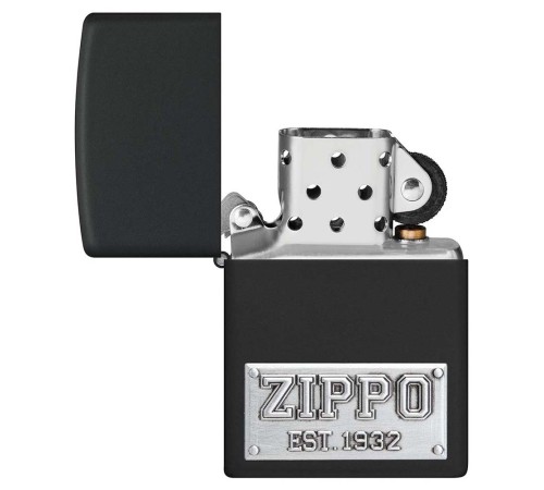 Зажигалка ZIPPO License Plate с покрытием Black Matte, латунь/сталь, черная, 38x13x57 мм