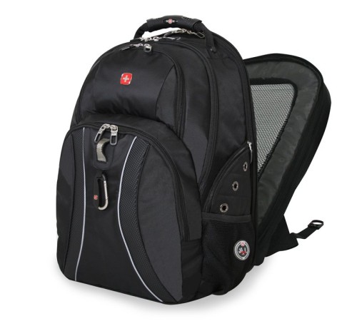 Рюкзак WENGER, 15” ,черный/серый, полиэстер 900D, 34х23х47 см, 36 л