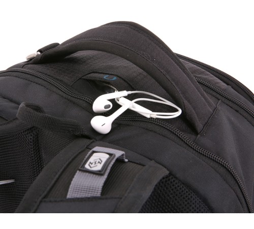 Рюкзак SWISSGEAR, 15”,чёрный/синий, полиэстер 900D/рипстоп, 36x19x47 см, 32 л