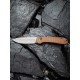 Складной нож CIVIVI Button Lock Elementum 14C28N Steel Gray Stonewashed Handle Brown Micarta