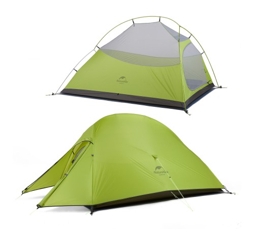 Палатка 2-местная Naturehike Сloud Up 2 Ultra-Light с ковриком, горчично-зелёный