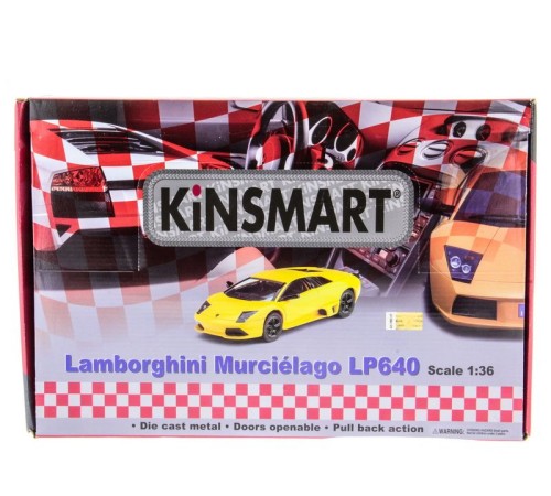 Машина Kinsmart LAMBORGHINI MURCIELAGO LP640 инерция (1/12шт.) 1:36 б/к