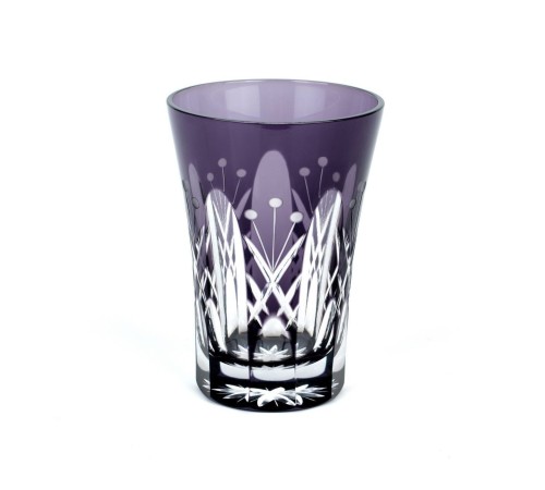 Стакан TAJIMA GLASS с узором Тама Ярай , 240 мл, фиолетовый, 1 шт