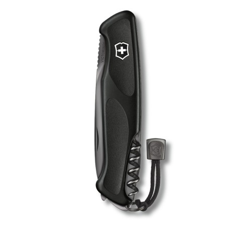 Нож перочинный VICTORINOX RangerGrip 55 Onyx Black, 130 мм, 12 функций, с фиксатором лезвия, чёрный