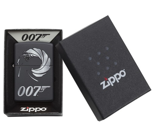 Зажигалка ZIPPO James Bond 007™ с покрытием Black Matte, латунь/сталь, чёрная, матовая, 36x12x56 мм