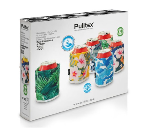 Набор рубашек для охлаждения пивных банок Pulltex 6 Beer Chiller & Identifying