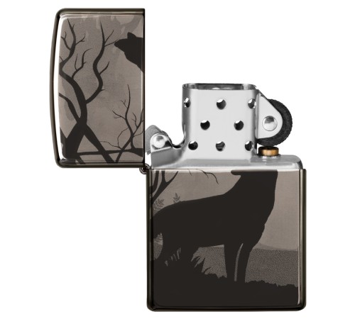 Зажигалка ZIPPO Classic с покрытием Black Ice®, латунь/сталь, чёрная, глянцевая, 38x13x57 мм