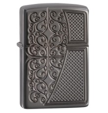 Зажигалка ZIPPO Armor™ с покрытием Black Ice®, латунь/сталь,чёрная, глянцевая, 37х13x58 мм