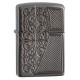 Зажигалка ZIPPO Armor™ с покрытием Black Ice®, латунь/сталь,чёрная, глянцевая, 37х13x58 мм