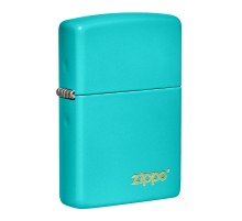 Зажигалка ZIPPO Classic с покрытием Flat Turquoise, латунь/сталь, бирюзовая, матовая, 38x13x57 мм