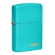 Зажигалка ZIPPO Classic с покрытием Flat Turquoise, латунь/сталь, бирюзовая, матовая, 38x13x57 мм