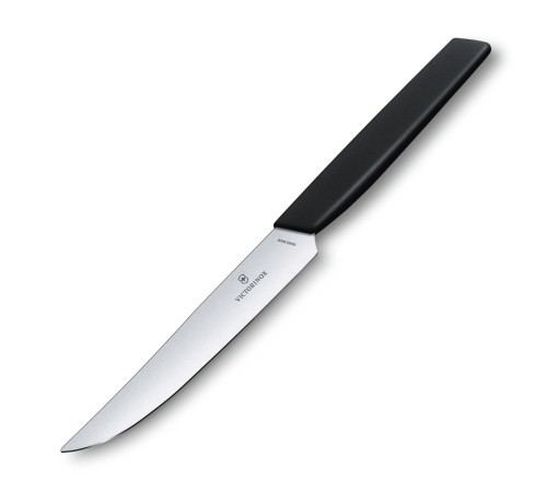 Нож для стейка VICTORINOX Swiss Modern, лезвие 12 см с прямой кромкой, чёрный