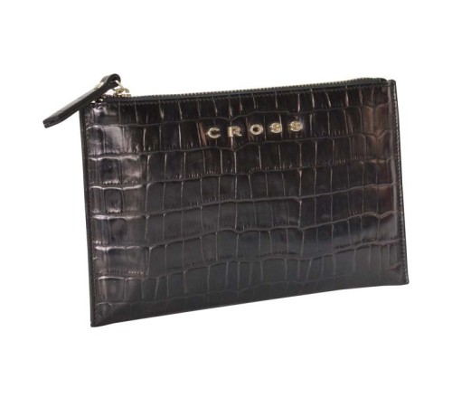Клатч мини Cross Bebe Coco, кожа наппа фактурная, цвет чёрный/розовый,  21 х 15 х 1 см
