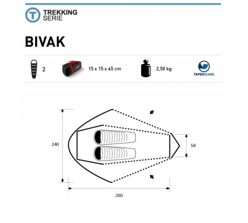 Палатка Trimm Trekking BIVAK, песочный 2, 49703