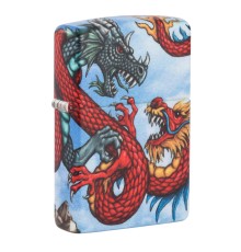Зажигалка Zippo Dragon с покрытием White Matte, латунь/сталь, разноцветная, матовая, 38x13x57 мм