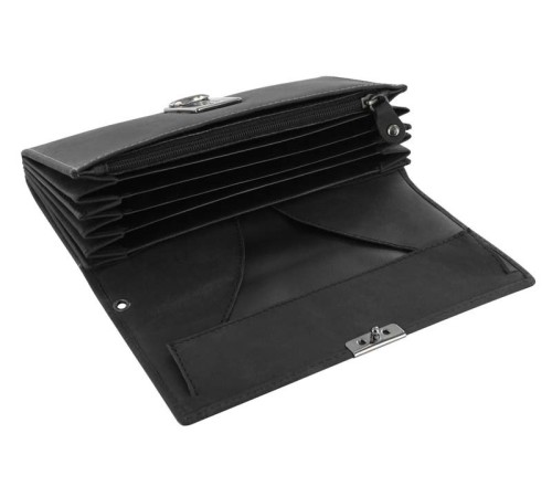 Портмоне WENGER Wildspitz, черный, кожа нубук, 17,5×3×9,5 см