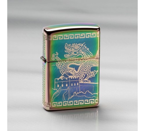 Зажигалка ZIPPO Classic с покрытием Multi Color, латунь/сталь, разноцветная, глянцевая, 38x13x57 мм