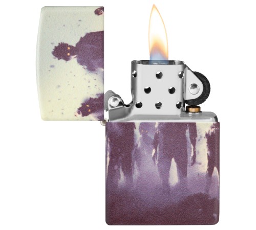 Зажигалка ZIPPO Zombie Design с покрытием 540 Matte, латунь/сталь, белая, матовая, 38x13x57 мм